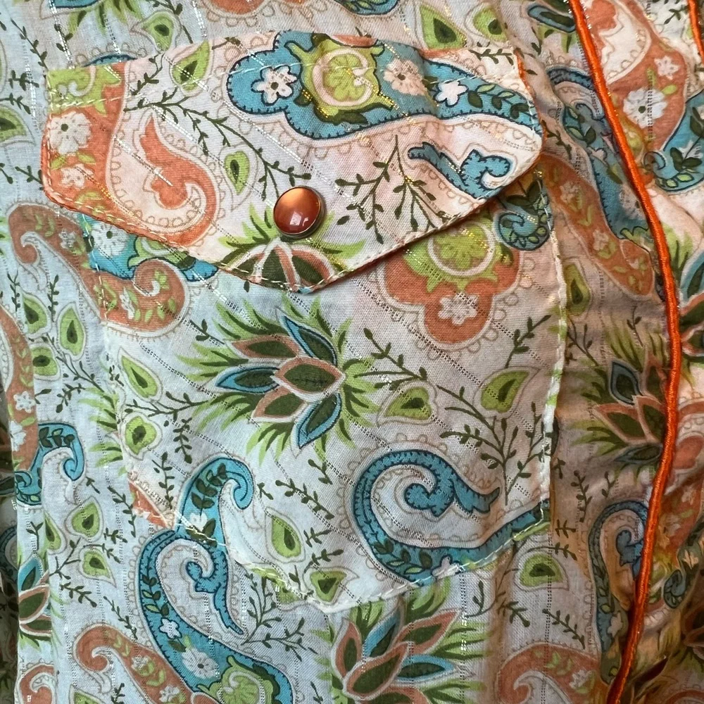 Paisley Print Pearl Snap Western shirt - Picture 2 of 4